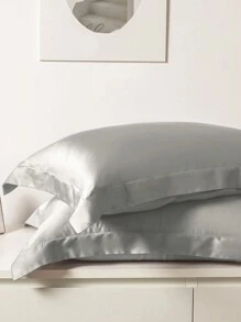 1 Pieza Funda De Almohada Satinada De Color Sólido, Cierre De Sobre, Cubierta De Almohada Suave Para Dormitorio, Ropa De Cama - Multicolor - Ver 4