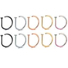 ADYJELY 2-10pcs Set Punk Style D-Shape Nose Clip Fake Piercing Nose Ring Hypoallergenic G23 Titanium 20G Thin Septum Rings Piercing Lip Hoop Tragus Ear Cartilage Earrings Conch Daith Helix Ring 8mm 10mm, Black Ear Lobe Earring ,Women And Men Body Pierecing Jewelry - N015NSD - View 21