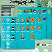 60pcs/Set Montessori Wooden Toy, Four In One Memory Matching Game, Party Game And Interactive GameSchool, Student,Stationery,School Supplies