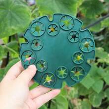 A Garden Green Round Bamboo Tray Flower Pillar Gardening Climbing Frame Wrapped With Plastic Steel Pipe Bamboo Pole Fixing Frame Plant Fixing Device