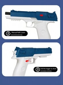 1pc Soft Bullet Guns Realistic Mini Pistol Shoots Desert Eagle Cocking Mechanism Toy Gun Model - Multicolor - View 9