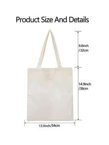 2pcs/4pcs Sublimation Tote Bags Sublimation Blank  Tote Bags For Decoration And DIY Handmade Grocery Bags - Beige - View 5