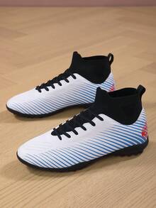 Nam Chuyên nghiệp High Top Chống trượt Nghiên cứu Thoáng khí Giày bóng đá , Lý tưởng Đối với Trong nhà Và Ngoài trời Sử dụng - trắng - Xem 8