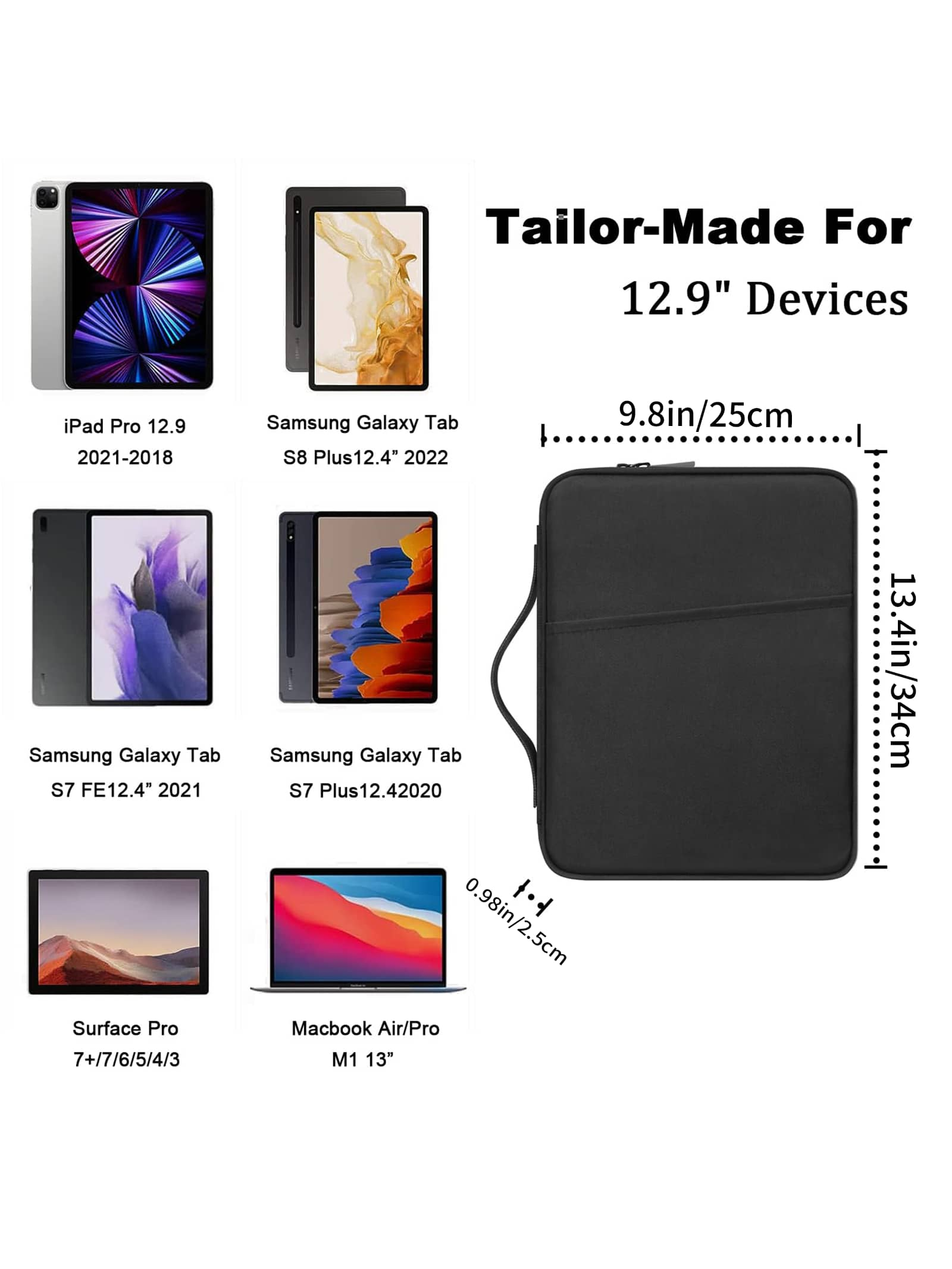 غلاف حافظة لوحي / حقيبة حمل آيباد متوافقة مع آيباد...