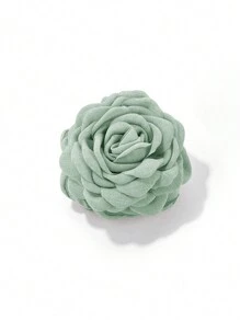 1个优雅的9厘米布艺大号多层玫瑰花发夹，适合女性日常佩戴，情人节适用，可作发爪、发夹、发卡、发夹、发卡、发卡、发夹、发卡、发夹、发卡、发饰，秋冬季女士度假装扮必备，情人节礼物 - 薄荷綠 - 查看 5
