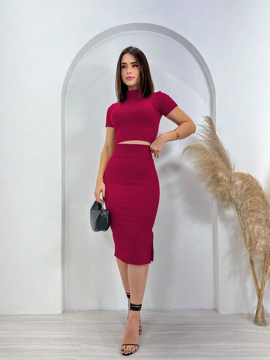 Women Two-piece Outfits - Màu Hồng Tươi - Xem 1