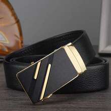 1條男士商務/派對多色扣帶PVC荔枝紋皮帶工作 - 彩色 - 查看 19