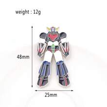 1 Pc Cartoon Personalized Creative Robot Shape Alloy Brooch Character Metal Badge Clothing Bag Accessories Decorative Enamel Badge - Star - View 3