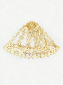 1pc Women's Coin Multi-Layer Head Chain - Gold - View 3