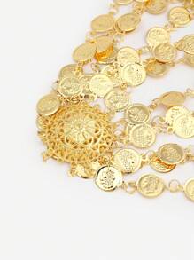 1pc Women's Coin Multi-Layer Head Chain - Gold - View 5