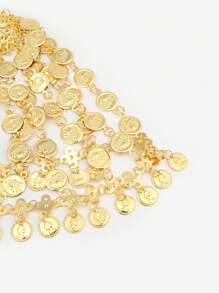 1pc Women's Coin Multi-Layer Head Chain - Gold - View 4