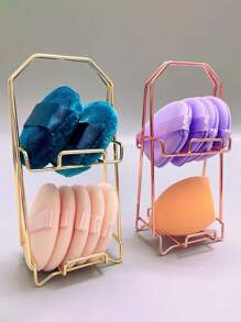 1个2/3层化妆海绵架，金属材质，可水洗可重复使用，化妆工具，蛋形粉扑展示架，节省空间，粉扑/粉底海绵晾干架，价格实惠，适合作为圣诞礼物，化妆品，化妆工具等。 - 彩色 - 查看 3