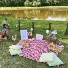 Picnic Mat - 紅白格子-小號 - 查看 4