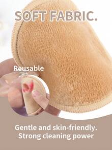 MAANGE 12pcs Reusable Bamboo Fiber Makeup Remover Pads With Pack,Washable Rounds Cleansing Facial Make Up Removal Pads Tool - Khaki - View 11