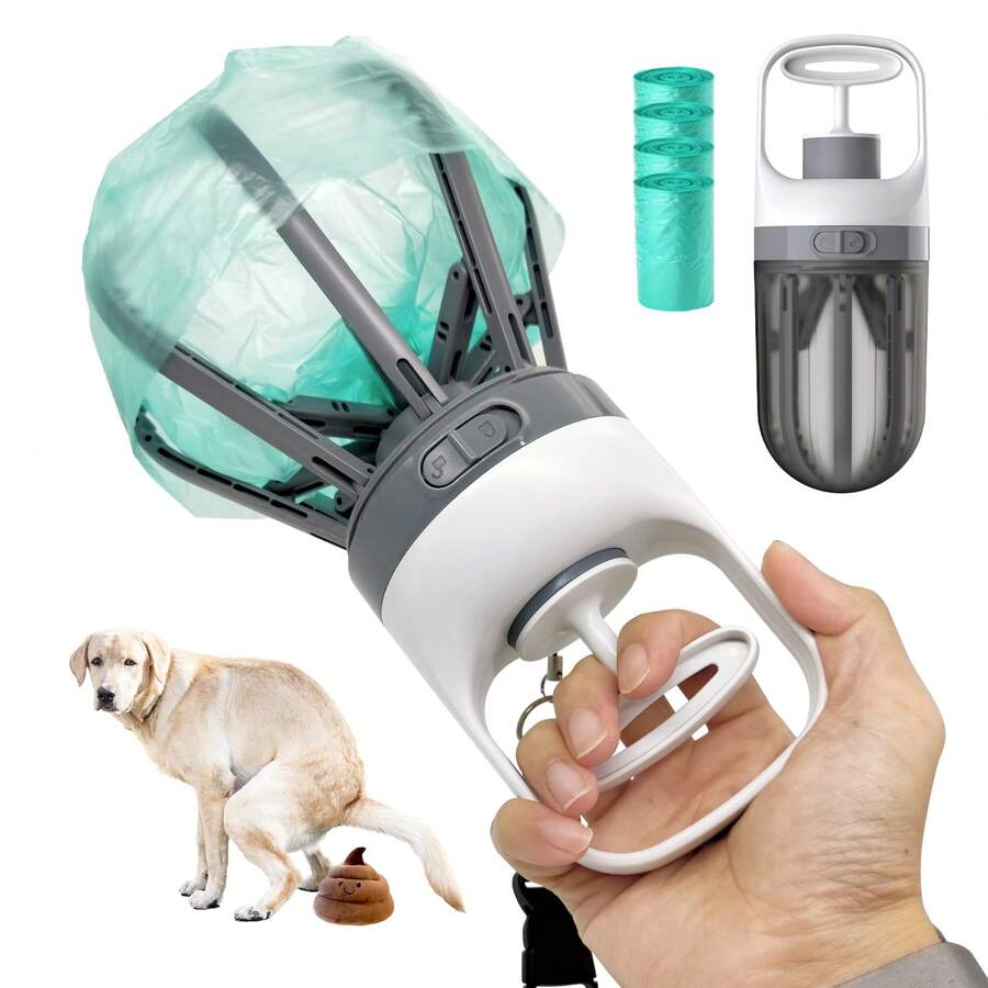Dog Pooper Scooper, Portable 2 In 1 No Touch Poop Scooper For Small