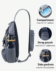 WATERFLY Packable Small Crossbody Sling Backpack Men Women Foldable Shoulder Chest Bag Daypack For Hiking Traveling