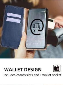 keyunfei 1入藍色磁吸立架錢包卡片支架防震翻蓋手機殼，適用於華為Y5p/榮譽X7a 4G/紅米Note 10s/紅米Note 11s 4G - 藍色 - 查看 5