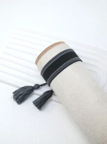 1 Miếng Phong cách Bohemian Thủ công Bện Đơn giản Vintage Creative Không giới tính Băng tay - màu đen - Xem 1