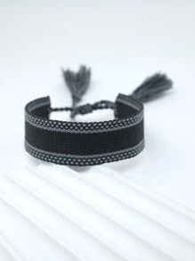 1 Miếng Phong cách Bohemian Thủ công Bện Đơn giản Vintage Creative Không giới tính Băng tay - màu đen - Xem 3
