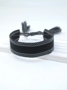 1 Miếng Phong cách Bohemian Thủ công Bện Đơn giản Vintage Creative Không giới tính Băng tay - màu đen - Xem 5