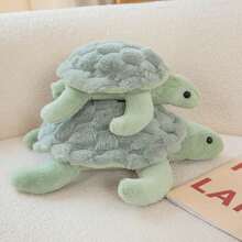 Turtle Plush Toy, Ocean Sea Turtle Stuffed Animal Doll With Realistic Design - Army Green - View 6