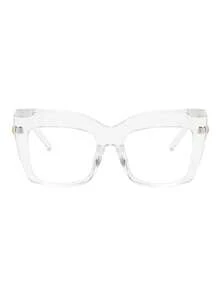 1pc Thick Frame Extra Large Cat Eye Computer Glasses - 無色 - 查看 5