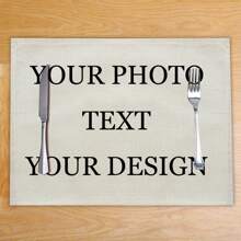 1pc Custom Table Place Mats With Photo Text, Personalized Heat-Resistant Kitchen Mats For Dining Table, Washable Monogrammed Placemats, Unique Gift For Anniversary Birthday Wedding Housewarming - Multicolor - View 2