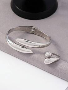 1 Brazalete + 1 Anillo Juego De Joyas De Aleación De Forma Geométrica - Blanco - Ver 3