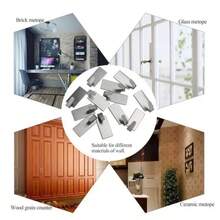 5/10入組不鏽鋼自粘掛勾,可黏貼於牆面和門上的掛勾 - 銀色 - 查看 3