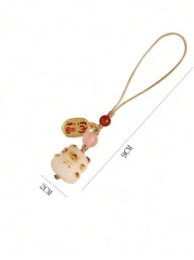 Than củi Móng mèo & Ô tô/xe hơi Vật rủ xuống Móc chìa khóa , Dễ thương & Thanh lịch Năm mới Đối với Nội thất ô tô Đồ trang trí - Màu be - Xem 4