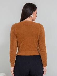 Women Sweaters - 棕色 - 查看 5