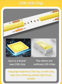Acosh Neon USB LED Strip COB LED Light 320LEDs/M 5V Light Strip High-Density Flexible Ribbon Tape RA90 FCOB LED Strip Light Suitable For TV Backlight Bedroom Kitchen Decorative Lighting - Multicolor - View 5