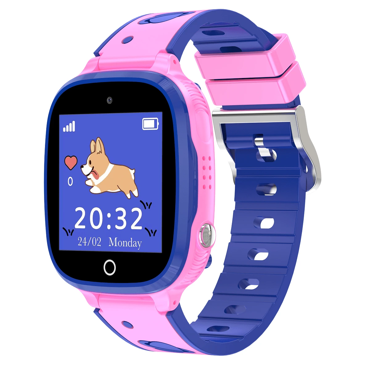 Children's Smartwatch Sos Phone Watch 2g Sim Card Ip67 Waterproof Gps Tracker For Kids, Compatible With Ios And Android, Perfect Gift For Children And Teenagers - Pink - View 1