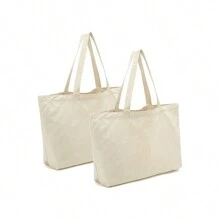 2/4/6/8/10 Peças Sacolas de Lona Branca, Sacolas de Presente para Reunião Anual, Design DIY, Minimalista Elegante, Sacolas de Presente para Damas de Honra e Casamento, Bolsas de Cosméticos, Bolsas de Viagem Simples, Bolsas de Maquiagem de Viagem de Grande Capacidade: O Companheiro Perfeito para a Beleza ao Ar Livre! Adequado para Casamentos, Aniversários, Praias e Feriados, O Melhor Presente para Família e Amigos. Esta Sacola Grande é Adequada para Estudantes, Volta às Aulas e Professores. É um Design Inovador, de Grande Capacidade, Sacola de Armazenamento Casual Portátil, Uma Sacola de Compras Ideal. - Bege - Visão 10