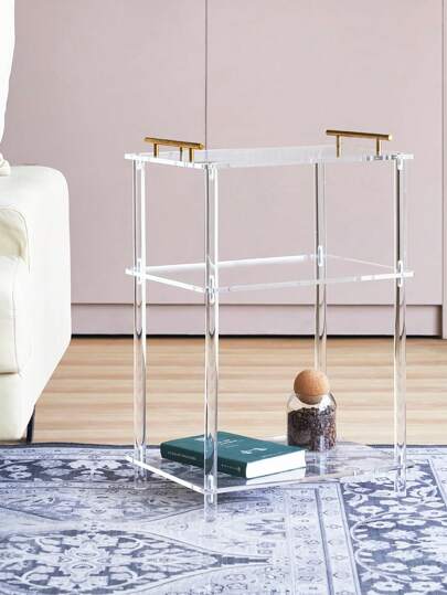 1 st. Akryl Transparent Kombination Bärbar Kaffe Bord Eller Hörn Bord