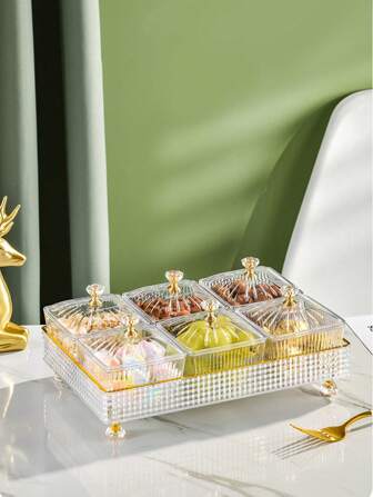 1 skål, 1 fyrkantig bricka, 1 rektangulär bricka, 4 skålar plus en fyrkantig bricka, 6 skålar plus 1 rektangulär bricka, matförvaringslådor och snacksbrickor Multifunktionskök Matförvaringsbricka Julklapp