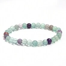1 chiếc vòng tay năng lượng chữa lành bằng đá Fluorite tự nhiên, giúp cân bằng, trực giác, làm dịu và bảo vệ, trang sức tâm linh cho yoga và thiền định, dành cho cả nam và nữ. - Nhiều màu - Xem 9