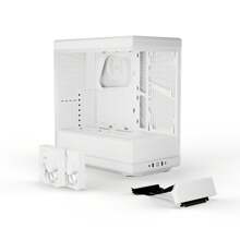 HYTE Y40 - Modern Aesthetic Panoramic Tempered Glass Mid-Tower ATX Computer Gaming PC Case With PCIE 4.0 Riser Cable Included - Snow Winter White - White - View 7