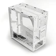 HYTE Y40 - Modern Aesthetic Panoramic Tempered Glass Mid-Tower ATX Computer Gaming PC Case With PCIE 4.0 Riser Cable Included - Snow Winter White - White - View 5