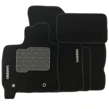 Tapete Carpete Compativel com Sandero 2007 2008 2009 2010 2011 2012 2013 - Preto - Visão 1
