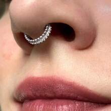 1PC 316L Stainless Steel Nose Ring Round Hinged Segment Hoop Zirconia Ear Cartilage Tragus Piercing Septum Clickers Body Jewelry - Multicolor - View 4