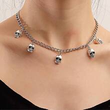 1 Miếng Tối giản Creative Của phụ nữ Rỗng Sọ Đầu Vòng cổ mặt dây chuyền , Qủa tặng & Phụ kiện Đối với Lễ hội - Bạc - Xem 1