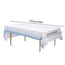Khăn trải bàn PEVA dùng một lần 137*274cm Hình chữ nhật Giáng sinh Tiệc sinh nhật kiểu Mỹ Lễ cưới Lễ tốt nghiệp Ngày kỷ niệm Mùa xuân Mùa hè Mùa thu Tiệc ngoài trời Nướng Du lịch Mùa xuân Đi chơi Ins Phong cách đơn giản Chấm bi Chống thấm nước Chống dầu Khách sạn Nhà hàng Khăn trải bàn nhà bếp - Chấm vàng trên nền trắng - Xem 2