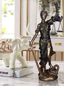 1 pieza Estatua de la Diosa de la Justicia para decoración del hogar, decoración de estantería de oficina, simboliza la ley y la justicia con la mejor balanza de equilibrio - Bronce - Ver 5