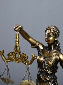 1 pieza Estatua de la Diosa de la Justicia para decoración del hogar, decoración de estantería de oficina, simboliza la ley y la justicia con la mejor balanza de equilibrio - Bronce - Ver 8