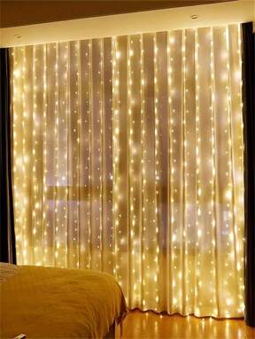 USB Curtain Fairy Lights - Pilot, 8 trybów, Wodoodporne, Opcje wielokolorowe Do dekoracji zaręczynowych i świątecznych, Halloween, Dekoracje Światła Najlepsze prezenty Urodziny Wielkanoc