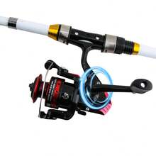 2024年新款誘魚海釣竿套件,配件齊全套裝含捲線器組合,伸縮式風車旋轉桿,運動手釣竿裝備1.8m - 白色 - 查看 5