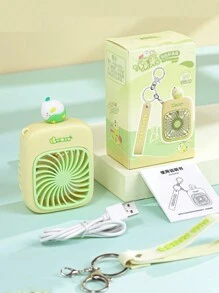 可爱1PC风扇钥匙扣，手持小型便携风扇，USB充电风扇，适合日常休闲、户外运动、登山、送礼、父亲节、母亲节、朋友节、包包、车钥匙等。（三种颜色可供选择）万圣节 - 彩色 - 查看 5