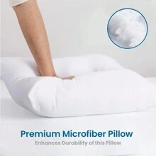 2pcs Lightweight Soft Polyester Fiber Down Alternative Pillow Insert, Bedding, Pillows For Bed, Home - White - View 4