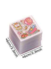 100入組防水可愛卡通寵物貼紙（隨機款式）,帶切割線,易割貼寵物,3歲以上兒童快樂diy貼紙（適用於鉛筆盒/手提包/水壺/手機/抽屜） - 彩色 - 查看 2